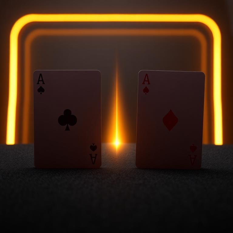 Two playing cards on either side of a golden divider, Andar Bahar thumbnail